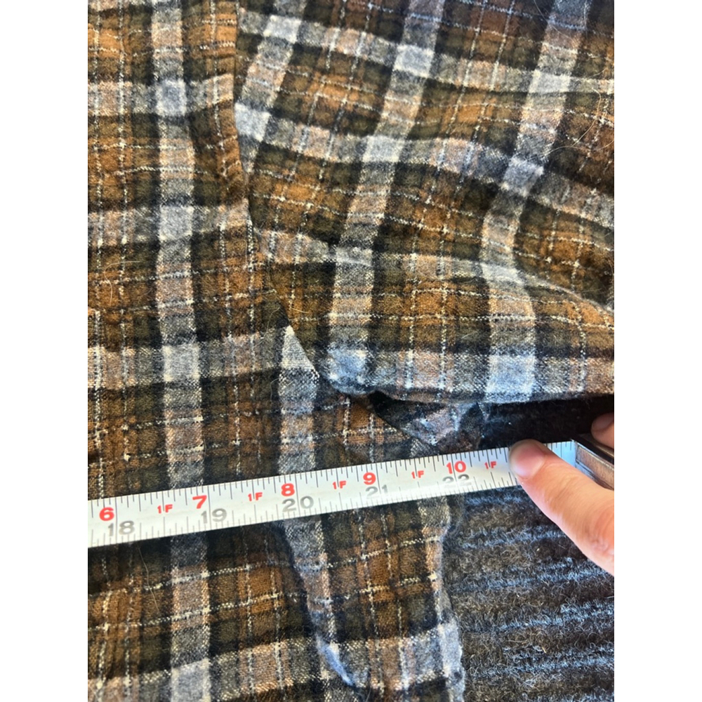 Pendleton Mens Wool Plaid Casual Button Down Shirt XL Brown Gray EUC - Picture 11 of 12